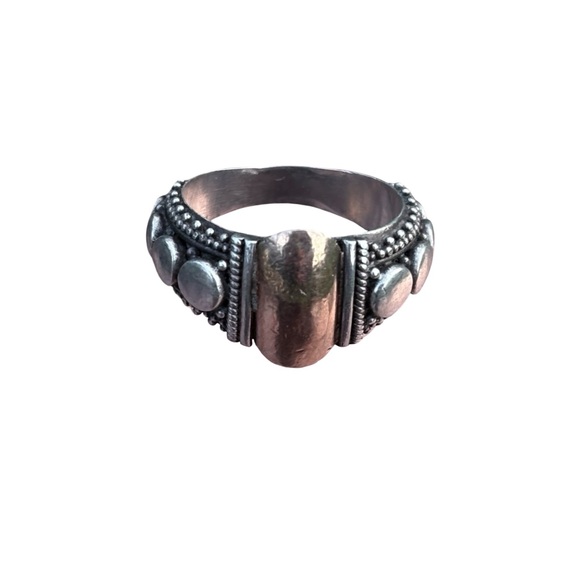 18k Gold & Sterling Silver Bali Vintage Women's Ring Stamped